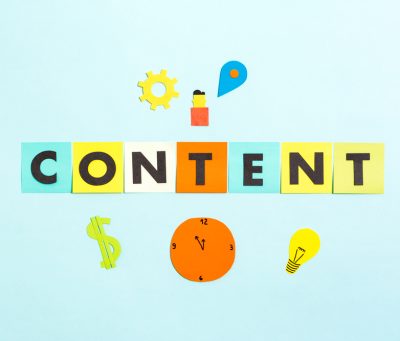 The,Word,Content,In,Cut,Out,Paper,Letters,On,Blue